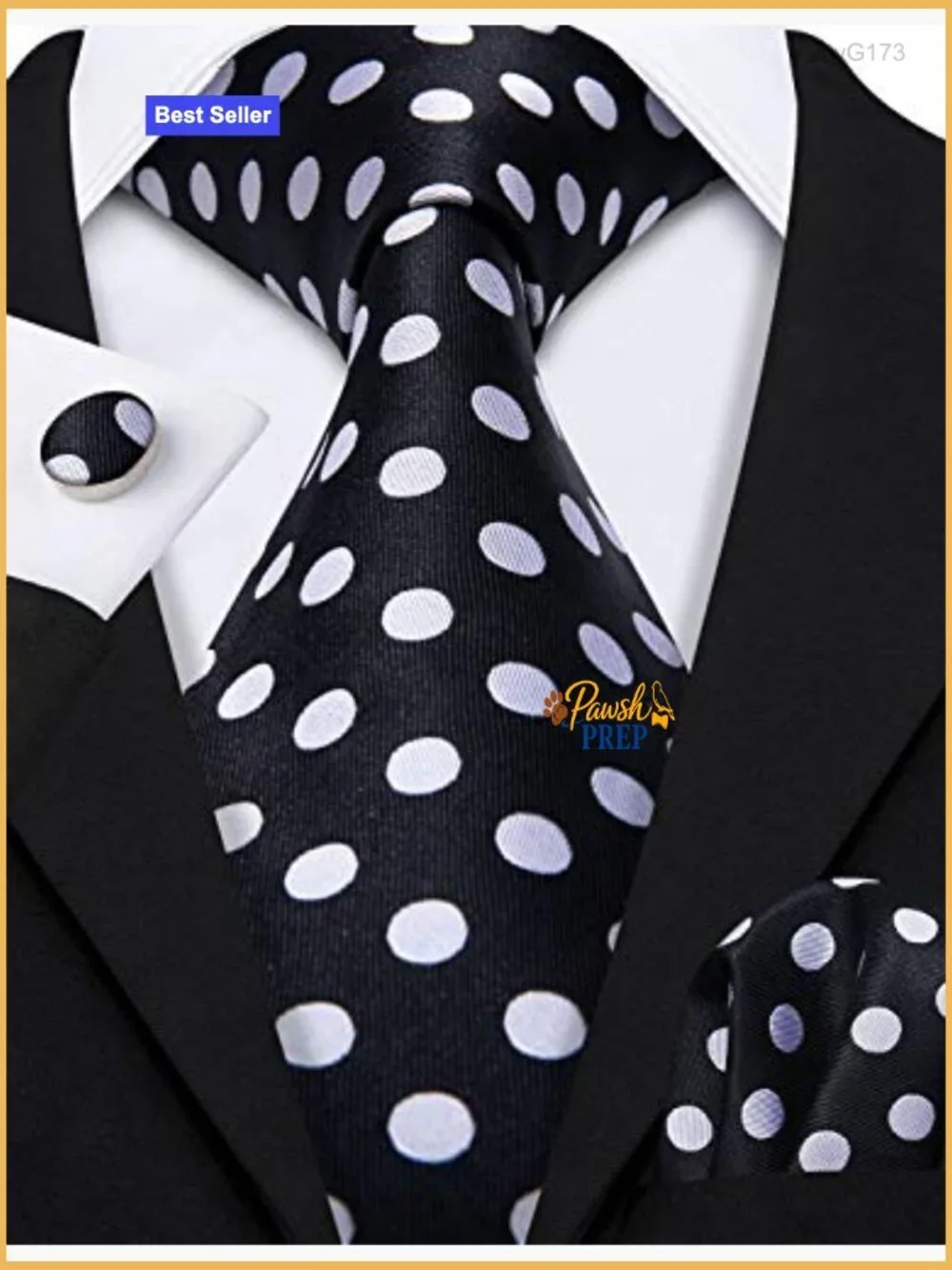 Men's Silk Tie Set with Pocket Square and Cufflinks for Business Wedding